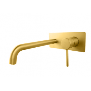 Lucid Brushed Gold Bath Spout With Mixer